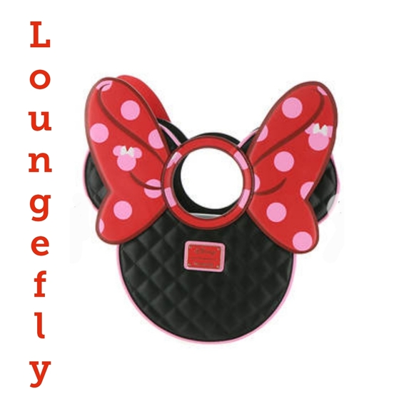 LOUNGEFLY Disney Minnie Mouse Quilted Bow Purse or Crossbody Bag! NWT! - Picture 1 of 16
